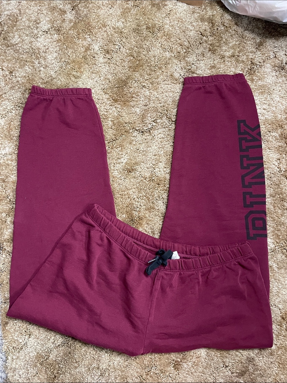 PINK Victoria’s Secret Maroon Color Sweatpants Joggers Size XL